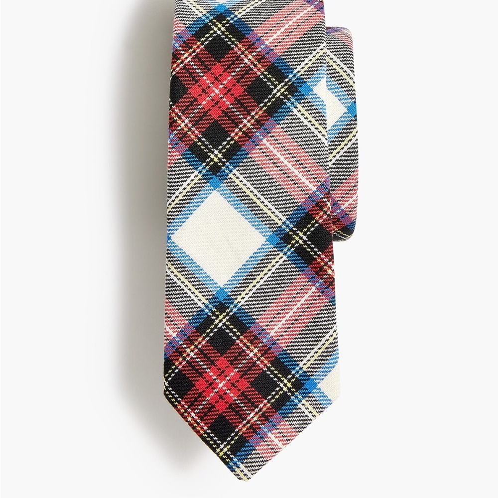 J. Crew Factory Kids Plaid Tie in Red, Blue, and Black
